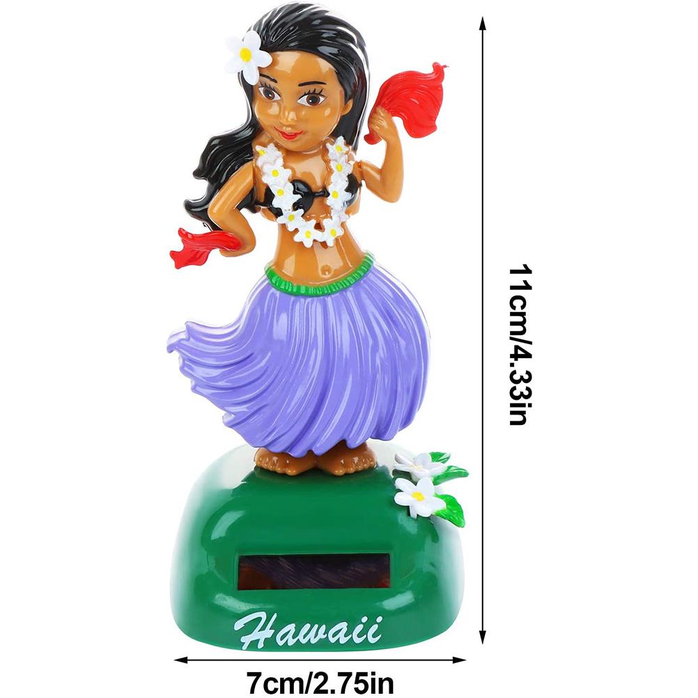 Solar Hawaiian Dance Figure Car Dashboard Toy Lovely with Solar Panel Shaking Head Doll Dancing Figure Toy for Bedroom