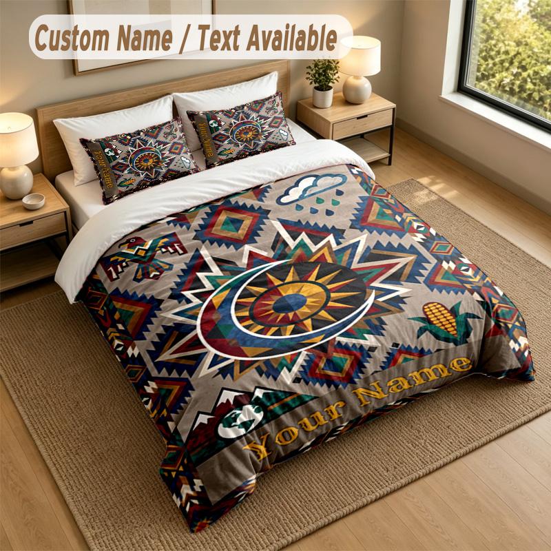 American Patriotic Theme Personalized 3Pcs Bedding Set Custom Text & Name 1 Sheet 2 Pillowcases Household Bedding 1pc
