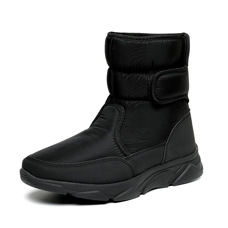 2021 men's snow boots warm cotton shoes black large size rubber foreign trade warm and non-slip