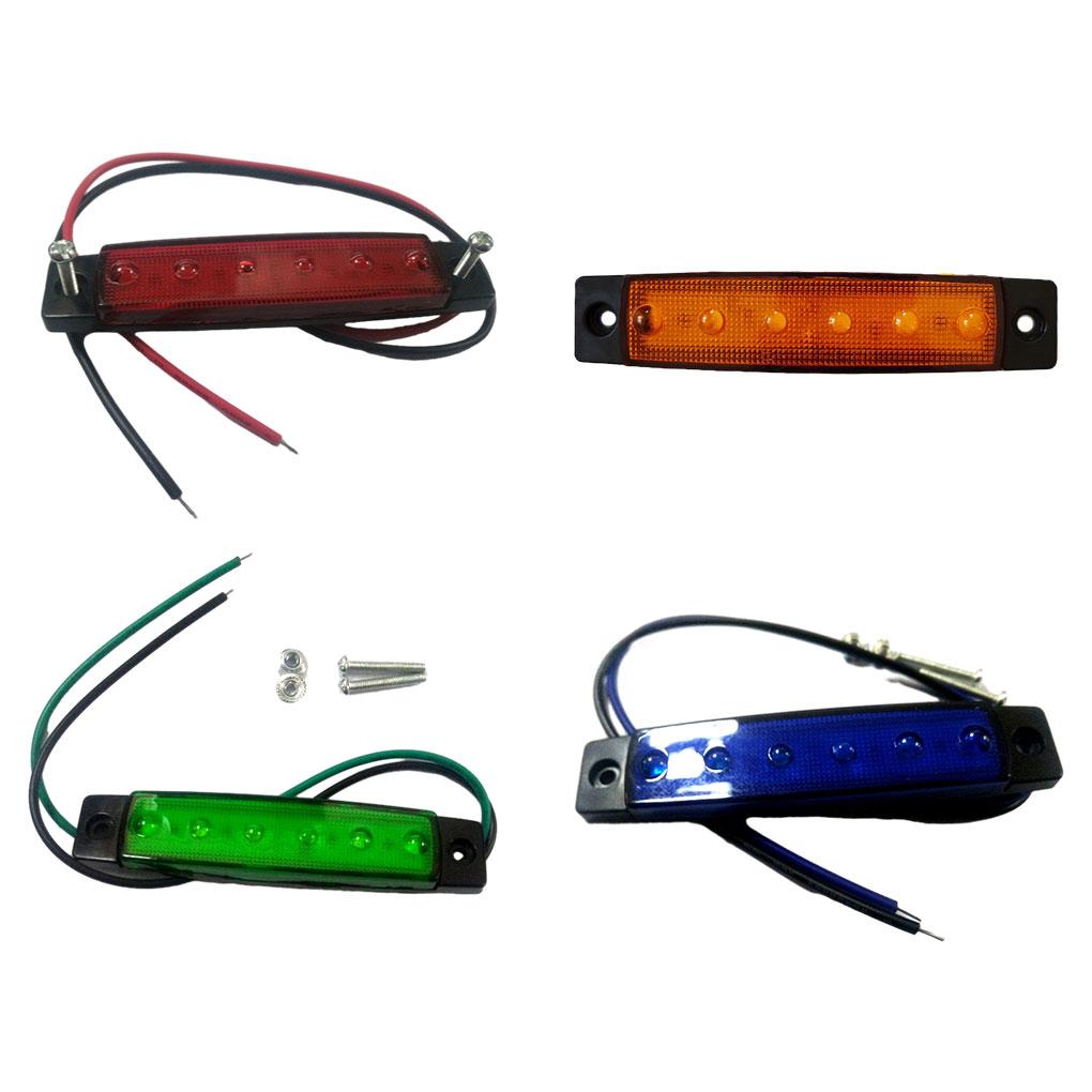 4pcs Truck Trailer Side Marker Indicators Light Car Signal Brake Rear Warning Tail Light LED 12V 24V Warning Lamp White Yellow