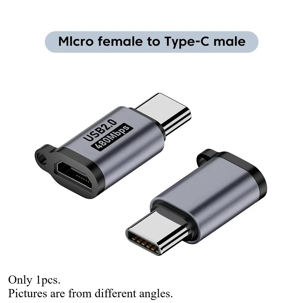 Micro USB To Type C Adapter Mini USB To USB C 480Mbps Fast Data Charging Connector USBC To Lightning Adapter for