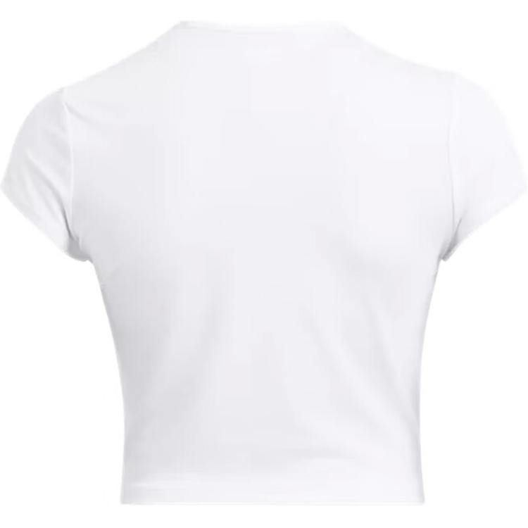 Under Armour Comfortable Minimalist Skin-Friendly Round Neck Short Sleeve Yoga T-Shirt Women Tops White 1387729-100