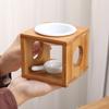 Wooden Ceramic Aromatherapy Burner Creative 3 Sided Essential Oil Candle Holder Home Decor Gift