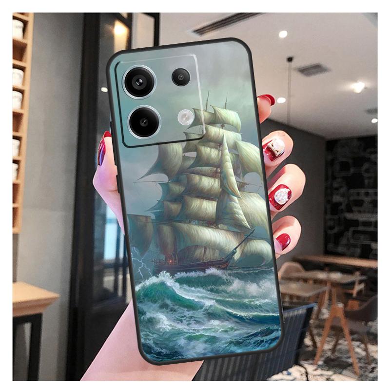 Yacht Sailing Boat Sunset Case For Xiaomi Redmi Note 11 9 10 12 13 Pro Plus 12S 11S 10S 9S Redmi 12 10C 12C 13C Cover