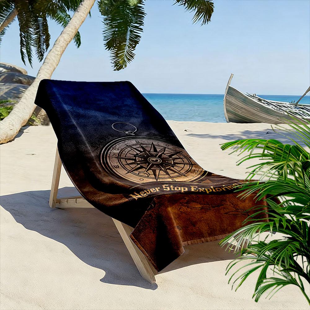 Compass Design Beach Towel Beach Towel Quick-drying for Travel Outdoor Sports Jogging Beach and Swimming