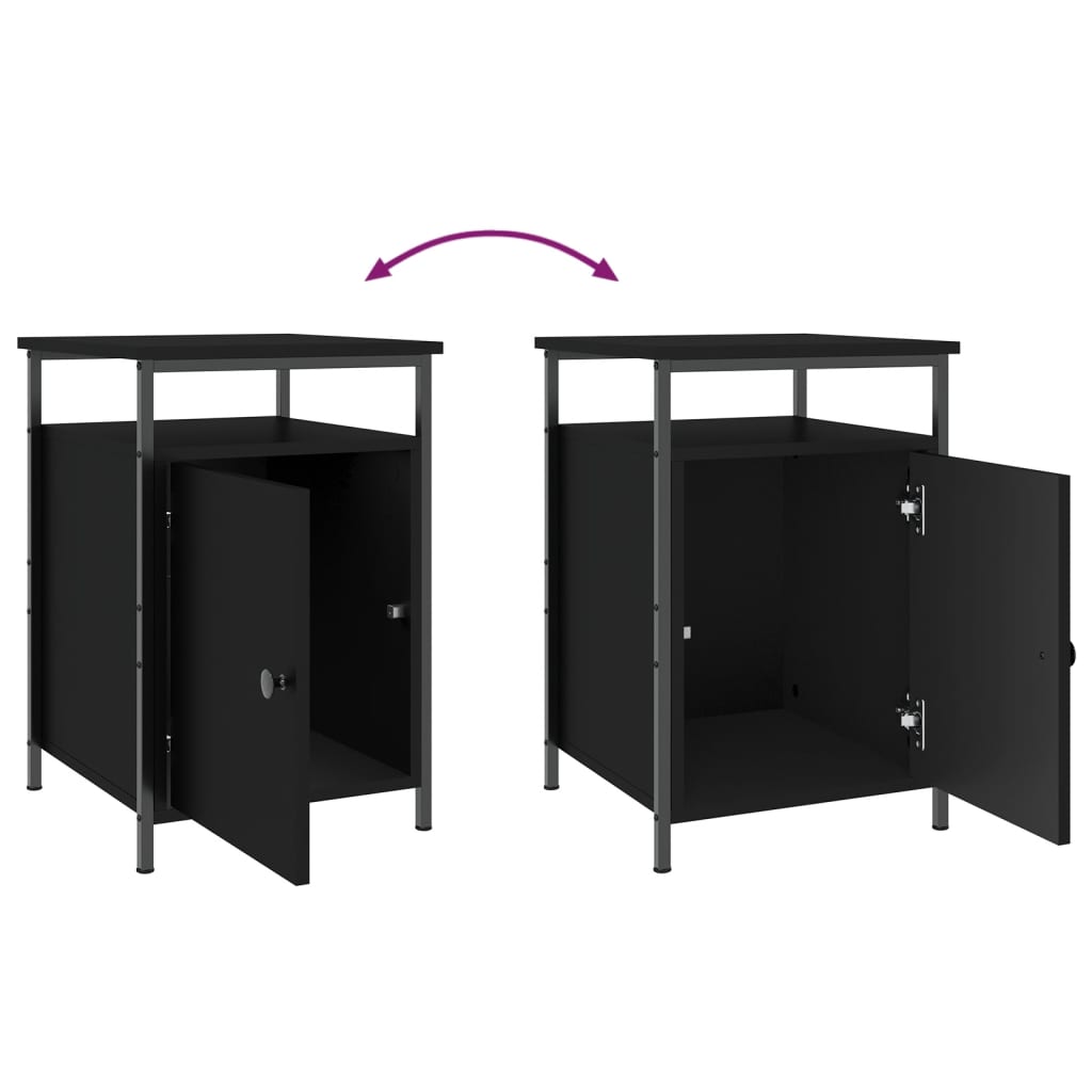 Nightstands 2 pcs. Black 40 x 42 x 60 cm Engineered Wood