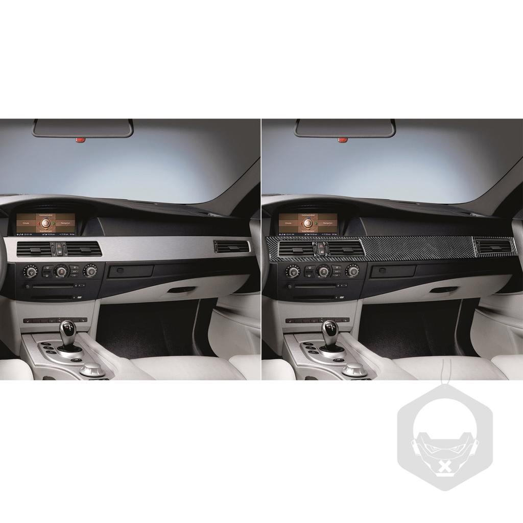 7 Pcs Carbon Fiber Air Outlet Instrument Right Side Panel Cover  Suits Car Interior Decoration Sticker For BMW5 Series E60 04-07