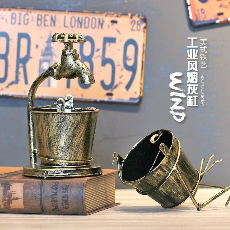 Creative Ashtray Iron Retro Metal Home Garden Decoration Accessories Bar Cafe Living Room Restaurant Desktop Display Craft