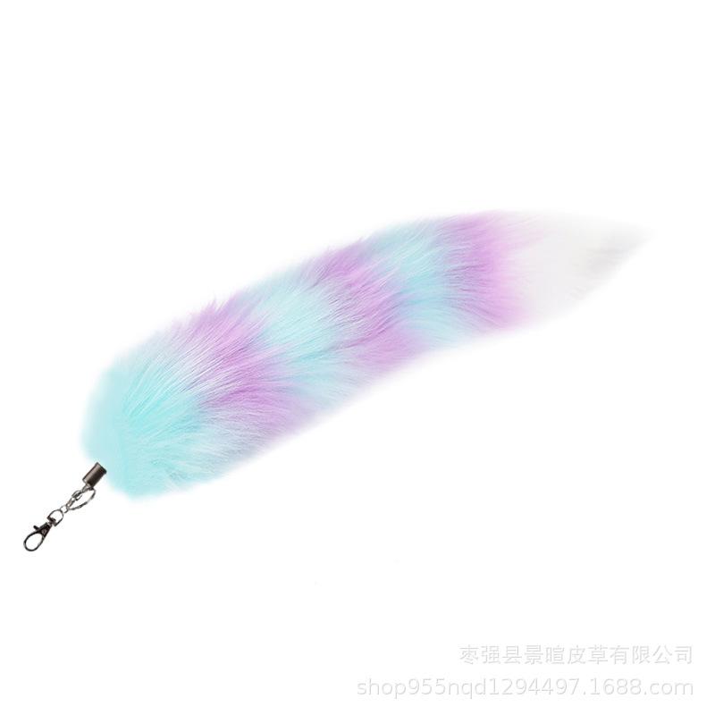 Women's Cute Fox Fur Keychain Pendant - Plush Tail Charm for Bags
