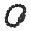 Unisex Men Pixiu Attract Wealth Feng Shui Wristband Good Luck Bangle Obsidian Stone Beads Bracelets