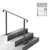 VEVOR Wrought Iron Handrail, Fit 2 or 3 Steps Outdoor Stair Railing, Adjustable Front Porch Hand Rail