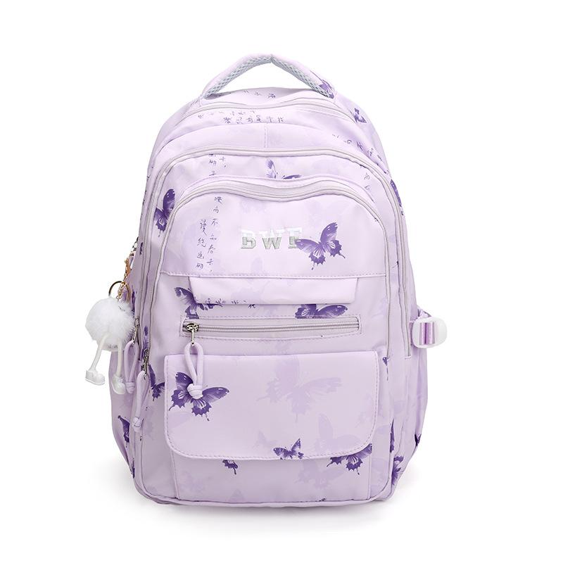 Školní taška národní styl nová čínská potisk motýlů vysoká hodnota niche smysl pro design studentská školní taška 1011 starožitný styl národní vlna dvojitá