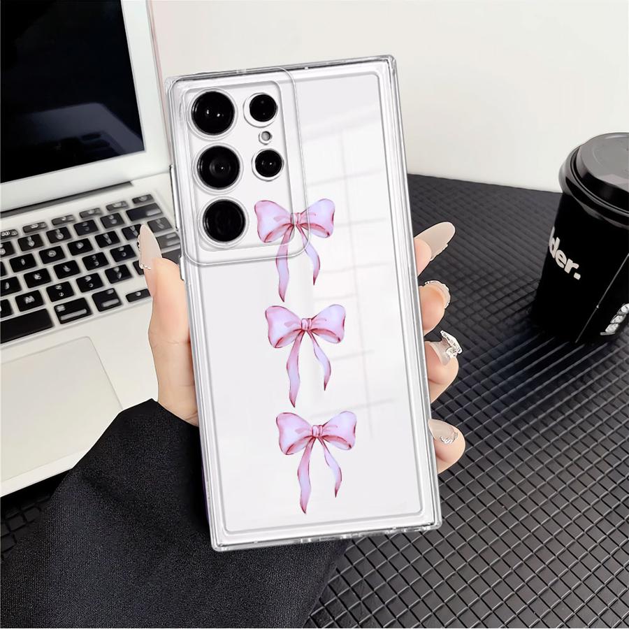 

Мультяшный Милый Чехол-Бампер с Бантом для Samsung Galaxy S26 S23 Ultra S25 Edge S20 Plus S22 FE Note 20 Ultra 10 S24 S21 Galaxy S20