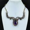 Amethyst Necklace Handmade Jewelry, 999 Copper Wire Wrapped Necklace Designer Gemstone Jewelry Adjustable Chain Necklace Gift For Mom
