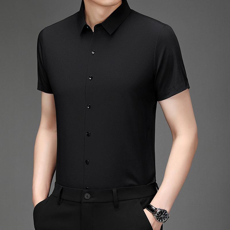 Men's White Short Sleeve Slim Fit Dress Shirt