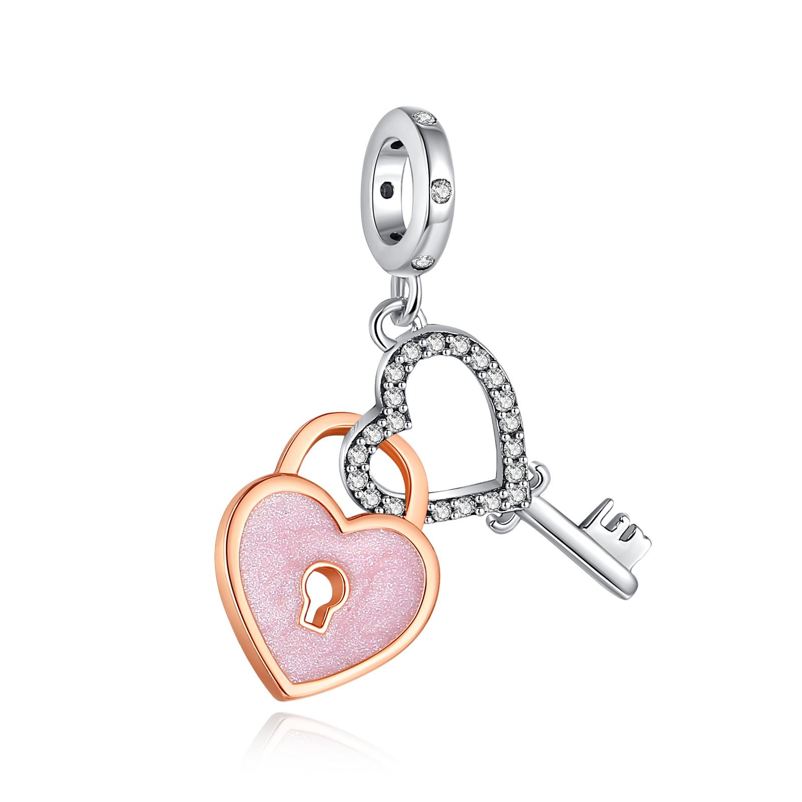 

925 Silver Red Heart & Arrow Dangle Charm & Blue Murano Glass Dolphins Pendant Fits Bracelet Fashion Jewelry
