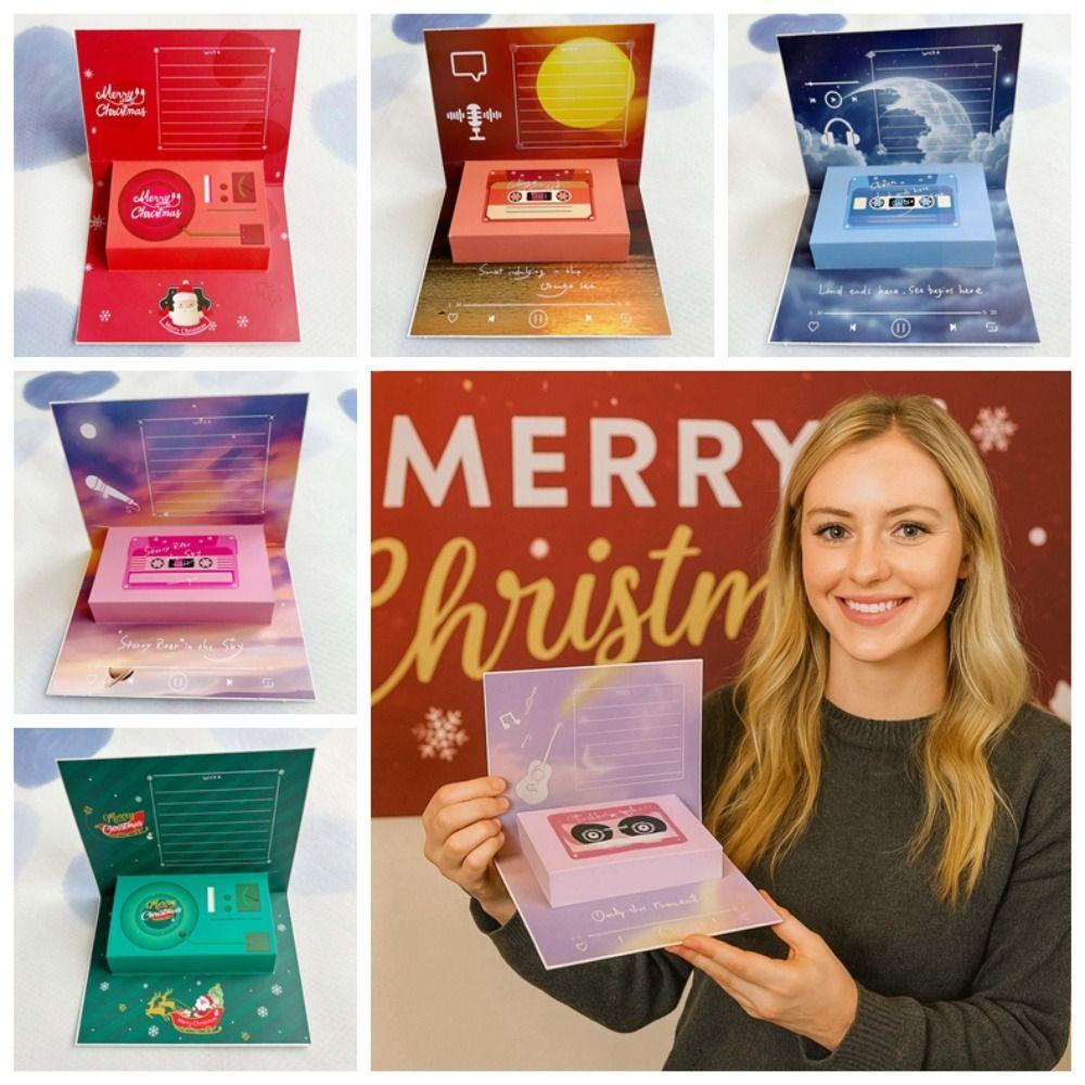 30 Seconds Christmas Recording Box Magnetic Phonograph Blessing Card Couple