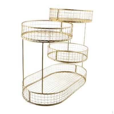 4 Layer Fruit Basket Kitchen Countertop Rack Multiuse Holder Metal Mesh Fruits Stand for Bread