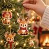 Cute Forest Animal Hanging Ornaments 2D Whitetail Deer Christmas Advent Calendar, 24-Day Countdown Calendar with 24 Unique Theme Tree Decor Ornaments,