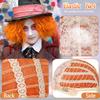 Peruca Sintética Curta Laranja Cacheada para Cosplay Halloween Anime Perucas Engraçadas Unissex Peruca Cosplay Desarrumada Role Play Peruca Chapeleiro Maluco