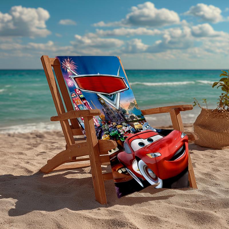 Ultra-Soft Beach Towel with Cars Theme,Ideal for Pool - Camping, Diving - Perfect Travel Essential, Vibrant Beach Towel.
