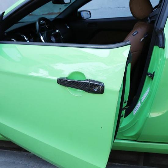 2pcs Door Handle Cover Trim Carbon Fiber For Ford Mustang 2004-2014 Exterior