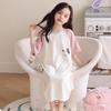 Girls' Princess Cotton Short-Sleeve Pajama Dress, Class A Safety Certified Sleepwear