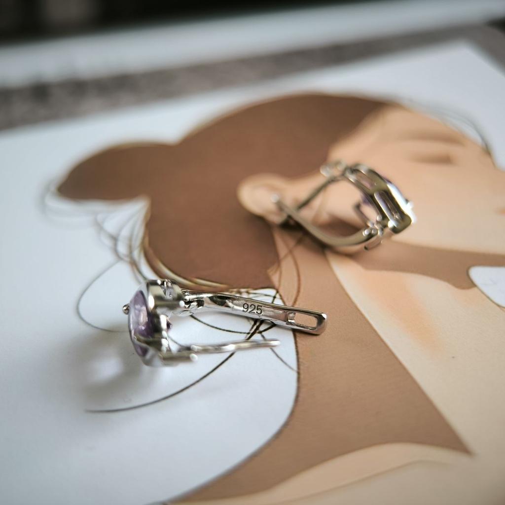 Серебряные серьги с натуральным аметистом 2.025ct (2189428)