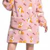 Kocobluza Corgi Piesek Oversize Ciepła Bluza Koc Z Kapturem Zimowa