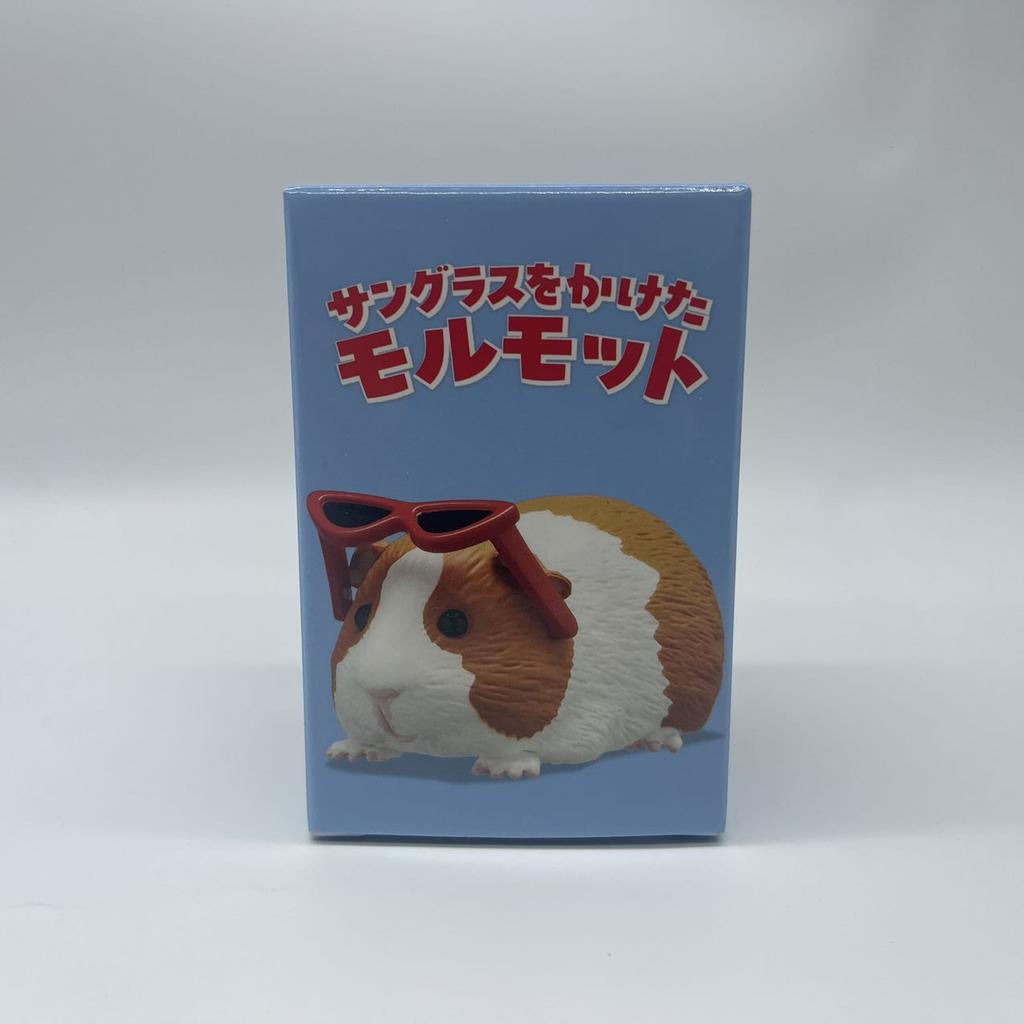 Guinea Pig With Sunglasses  Cute Small Anime Action Figurine Model Toys Kawai Desktop Decoration Collectible Present
