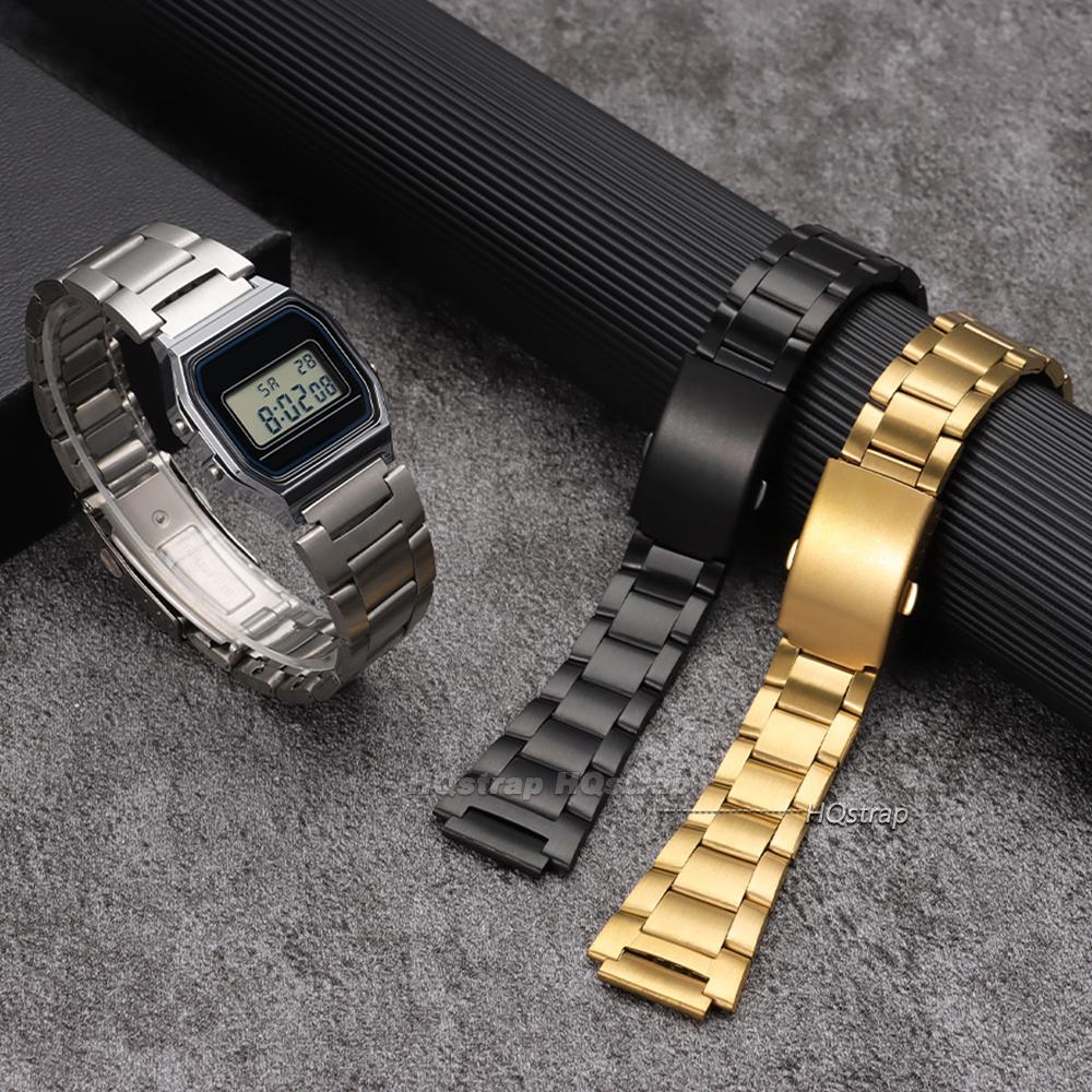 18mm Metal Watchband for Casio F-91W W-218 AE1200/1300 F84 F105/108/A158W/168 Ultra-thin Bracelets Belt Stainless Steel Strap