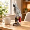 Resin Parrot Figurine Lifelike Statue with Tree Stump Base Compact