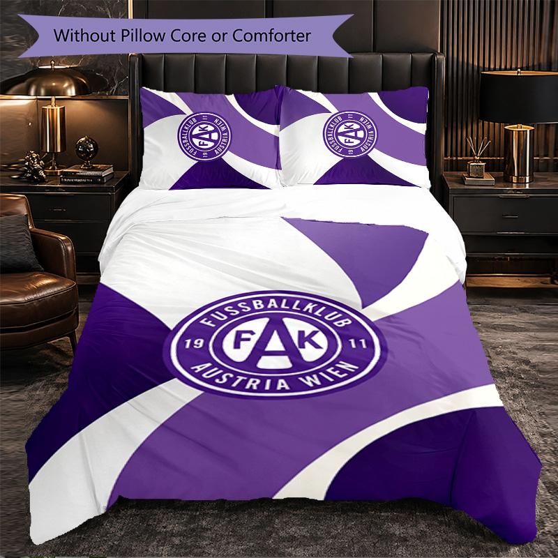Austria Wien FC Themed Bedding 3Pcs Duvet Cover Set Decorative Bed Linen For Teen Room Home Decoration