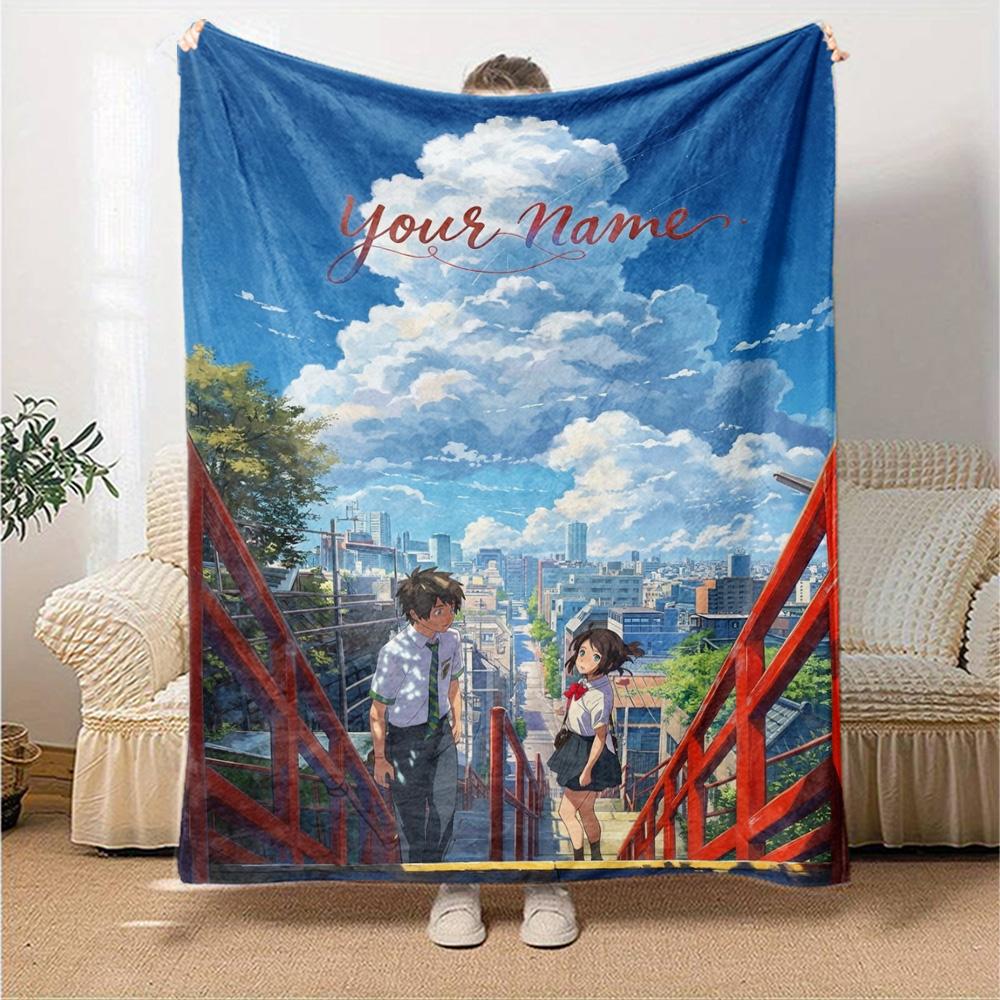 Name Custom Suzume Print Flannel Blanket High Quality Warm Comfortable Cover for All Seasons Perfect for Gifts Home Decor
