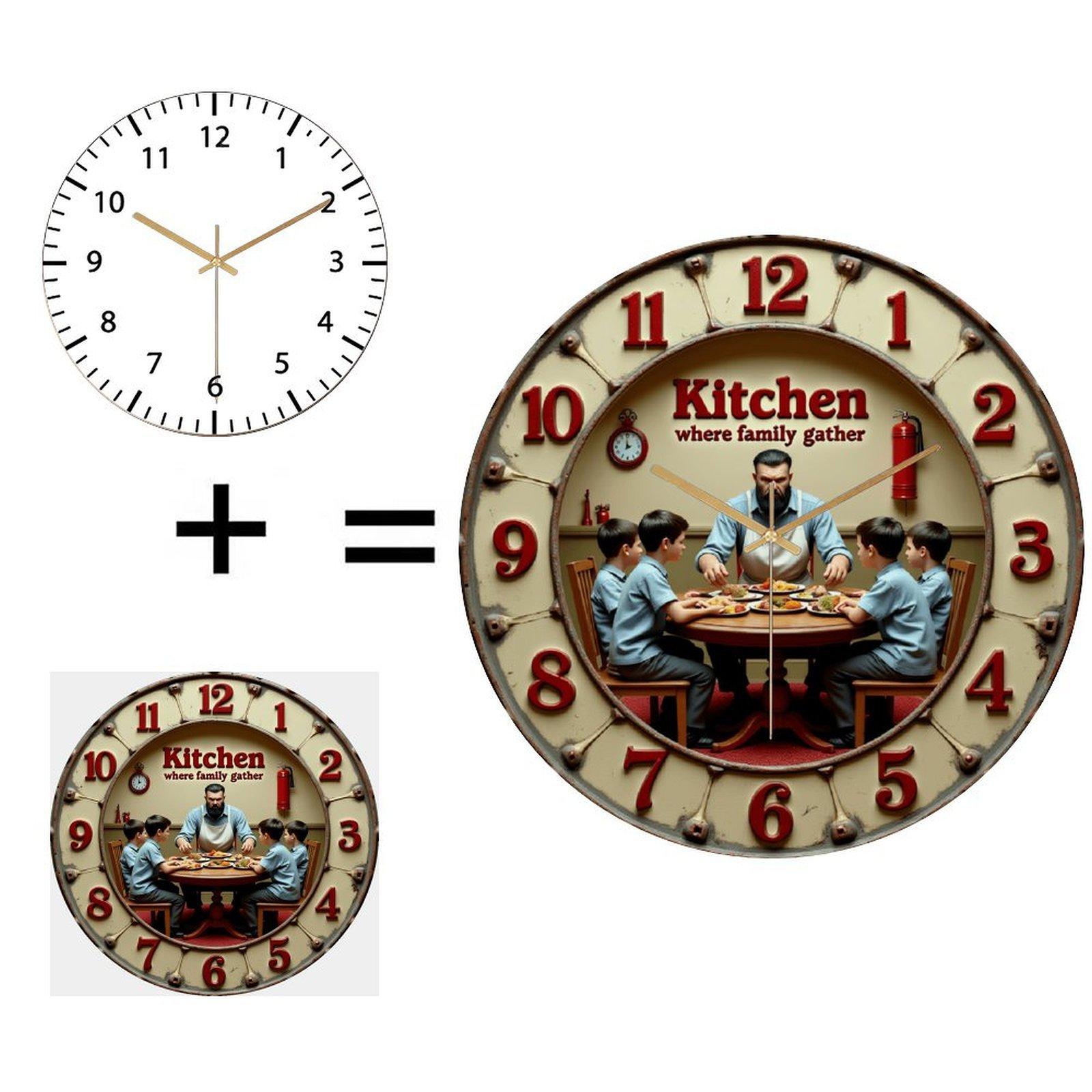 12 Inch Diameter Glass Wall Clock Powered by a Reliable High-Torque Quartz Movement (White,12 in(30.48cm)) белый