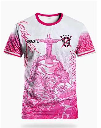 Brazil men s and women s football T-shirts football game training men s short sleeves comfortable and breathable XXS