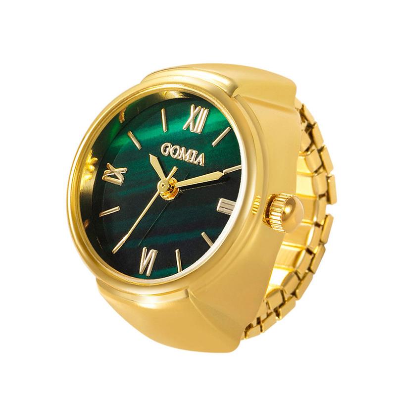 Creative  Punk Dial Quartz Watches Rings For Women Men Couples Mini Elastic Strap Alloy Watch Finger Ring Jewelry