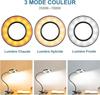 Lampe de Bureau - NOBRAND - Flexible 360° - 3 Modes d'Éclairage - 10 Niveaux de Luminosité - Noir