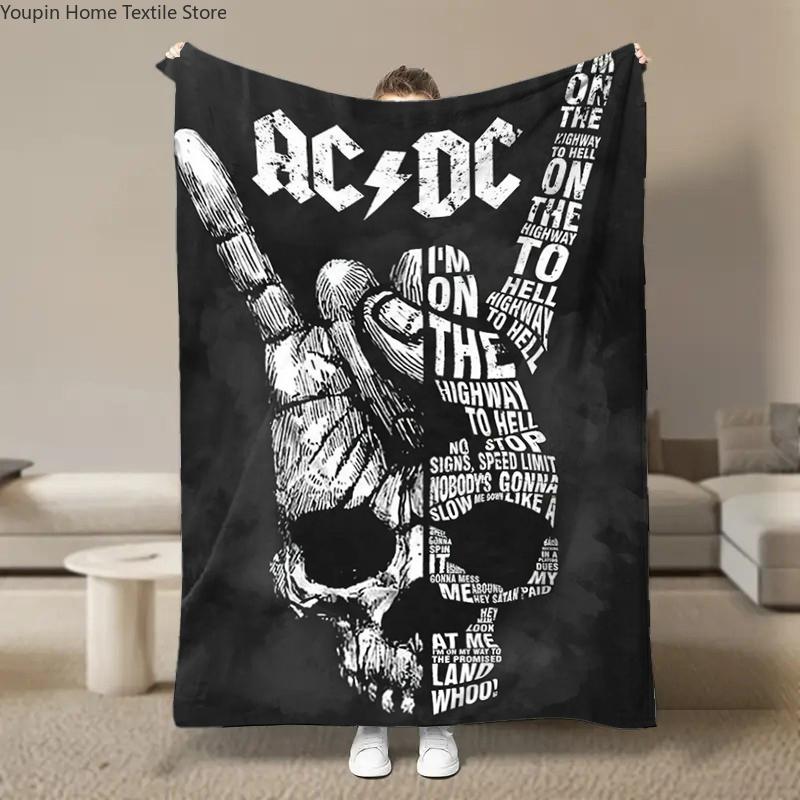 Rock Singer A-AC D-DC Band Fleece Blanket for Bed Bedroom Sofa Soft Flannel Throw Fluffy Children Adult Picnic Blanket Kids Gift