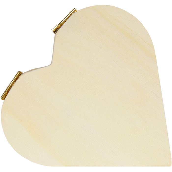 Boite en bois - Graine créative - Coeur - Aimantée - Bois naturel - 90L x 87H x 60P