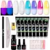 Biutee Polygel Set for Nail Includes 8 Colors Glow Nail Gel Top Base Nail Nail and Special Extensions (15ml Each), (Chameleon Gel), Glow-in-the-Dark,