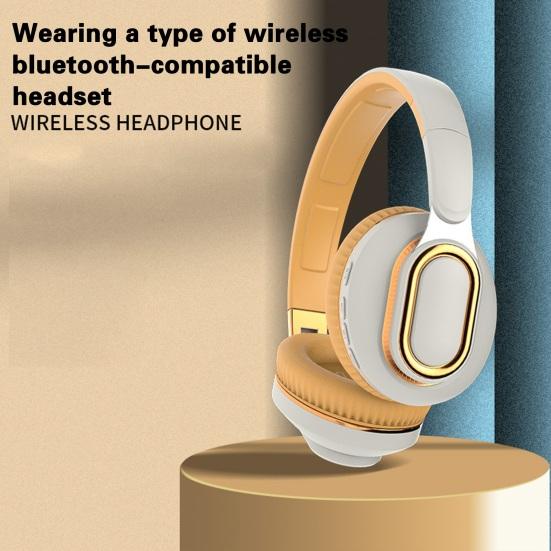 H7 Bluetooth-compatible Headphone Over Ear Deep Bass Foldable Noise Reduction Stereo Sound Wireless Headset Gaming Wear