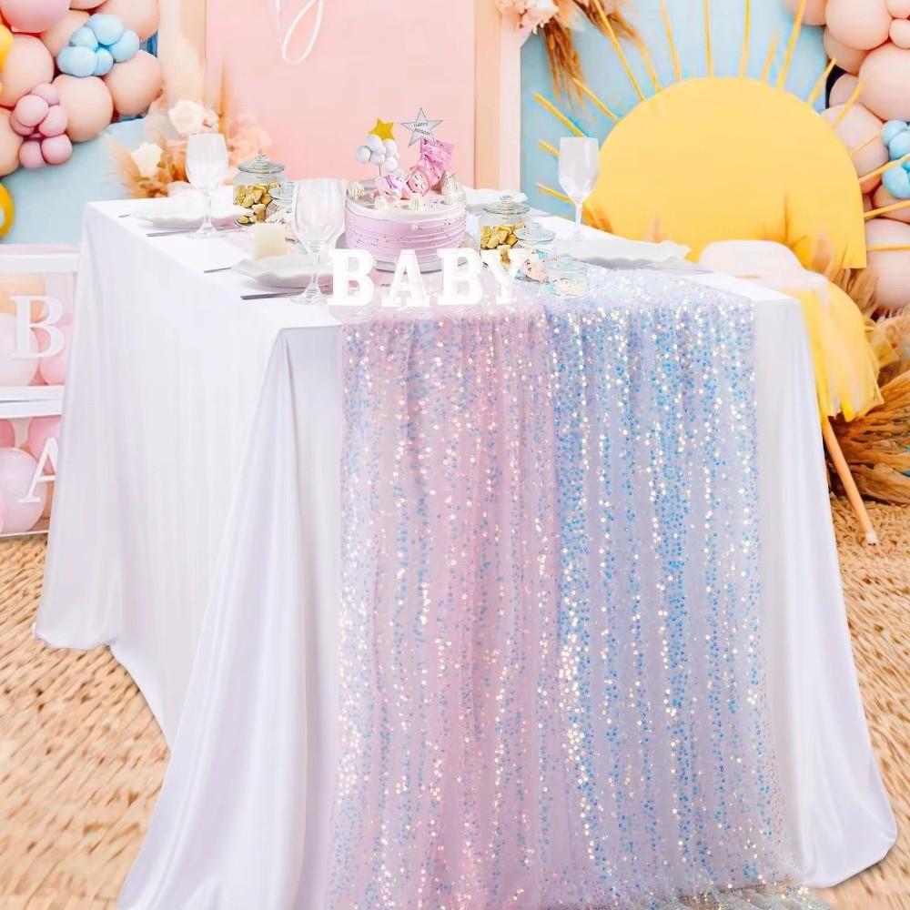 Sequin Fabric Glitter Table Runner Decorative Table Runner Party Tablecloth Wedding Party