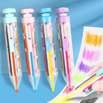 1 ADET Yeni Yürümeye Başlayan Çocuk Sanat Malzemeleri Renkli Çevirmeli Boya Kalemleri Düğmeli Boya Kalemleri Leke Tutmaz Boyama Araçları 15cm