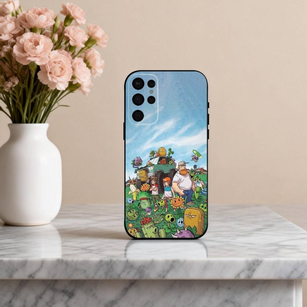 P-Plants-S VS Z-Zombies-S  Phone Case For Samsung S25,24,23,22,30,21,10,9,Ultra,Plus,Lite,FE,4,5 G Soft Black Case