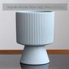 Nordic Ceramic Flower Pot with Tray - High-Footed Vertical Stripes for Indoor/ Balcony, Ideal for Pothos and Orchids.