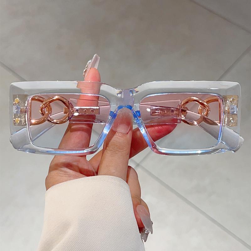 Vintage Rectangle Black Shades Women Trendy Retro Punk Decor Sunglasses Stylish Leopard Vacation Beach Sun Glasses