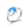 Trendy Blue Wave Opal Ring In Ins Style