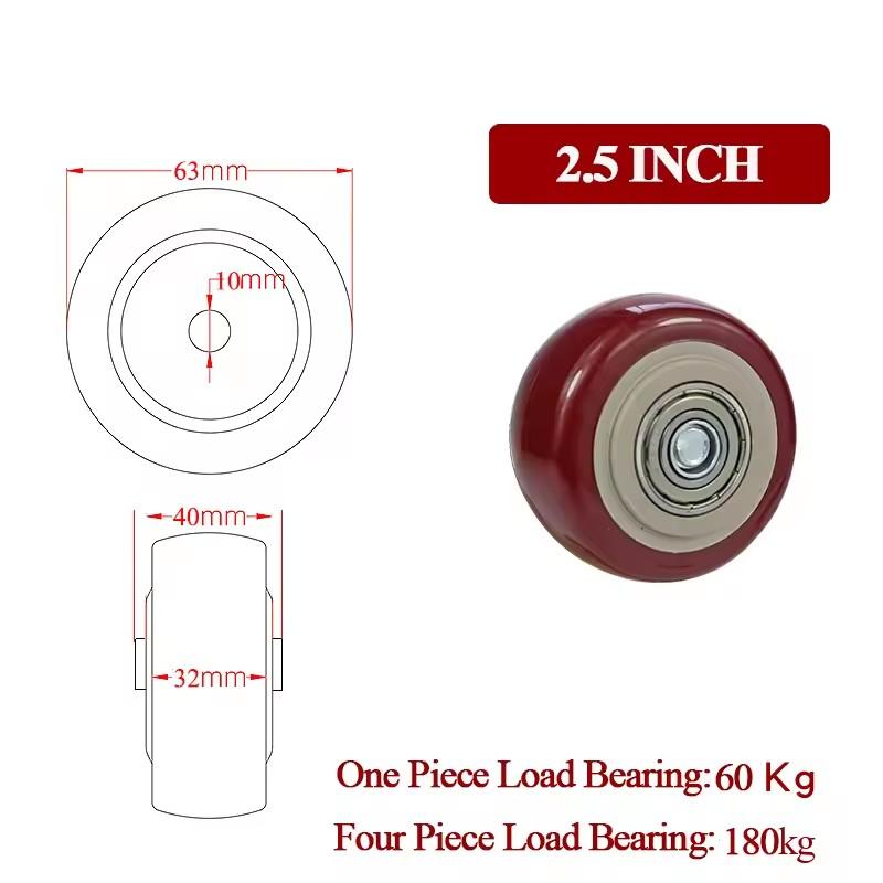 

3/4/5inch Wide Wheels Caster Heavy Duty Pvc Furniture Hardwares Transport Trolley Indutrial Machine Universal Transport 1PC