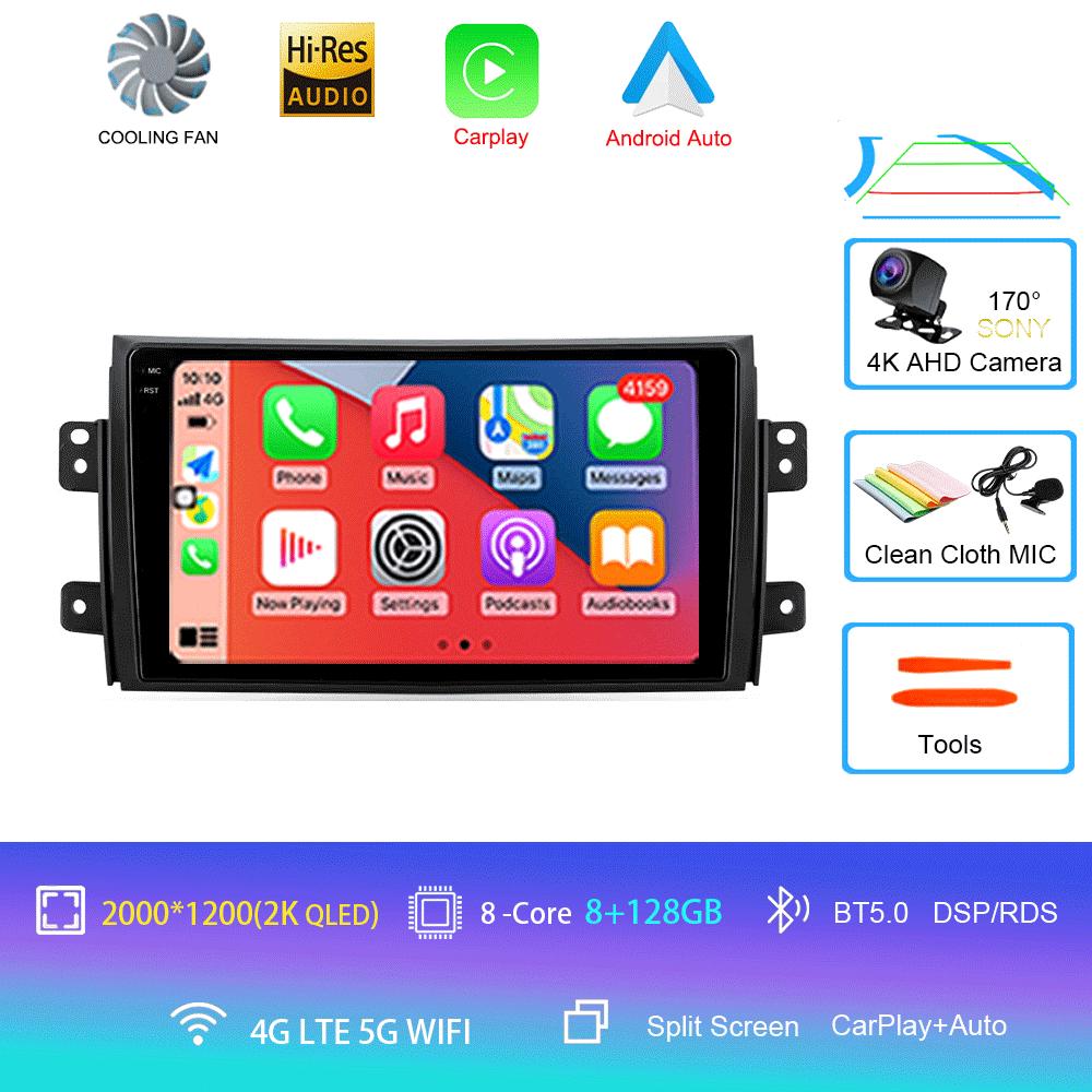 Radio auto Android 14 Carplay Auto Multimedia Pentru Suzuki SX4 2006-2013 Pentru Fiat Sedici 2005-2014 2din Autoradio Stereo Unitate Principală